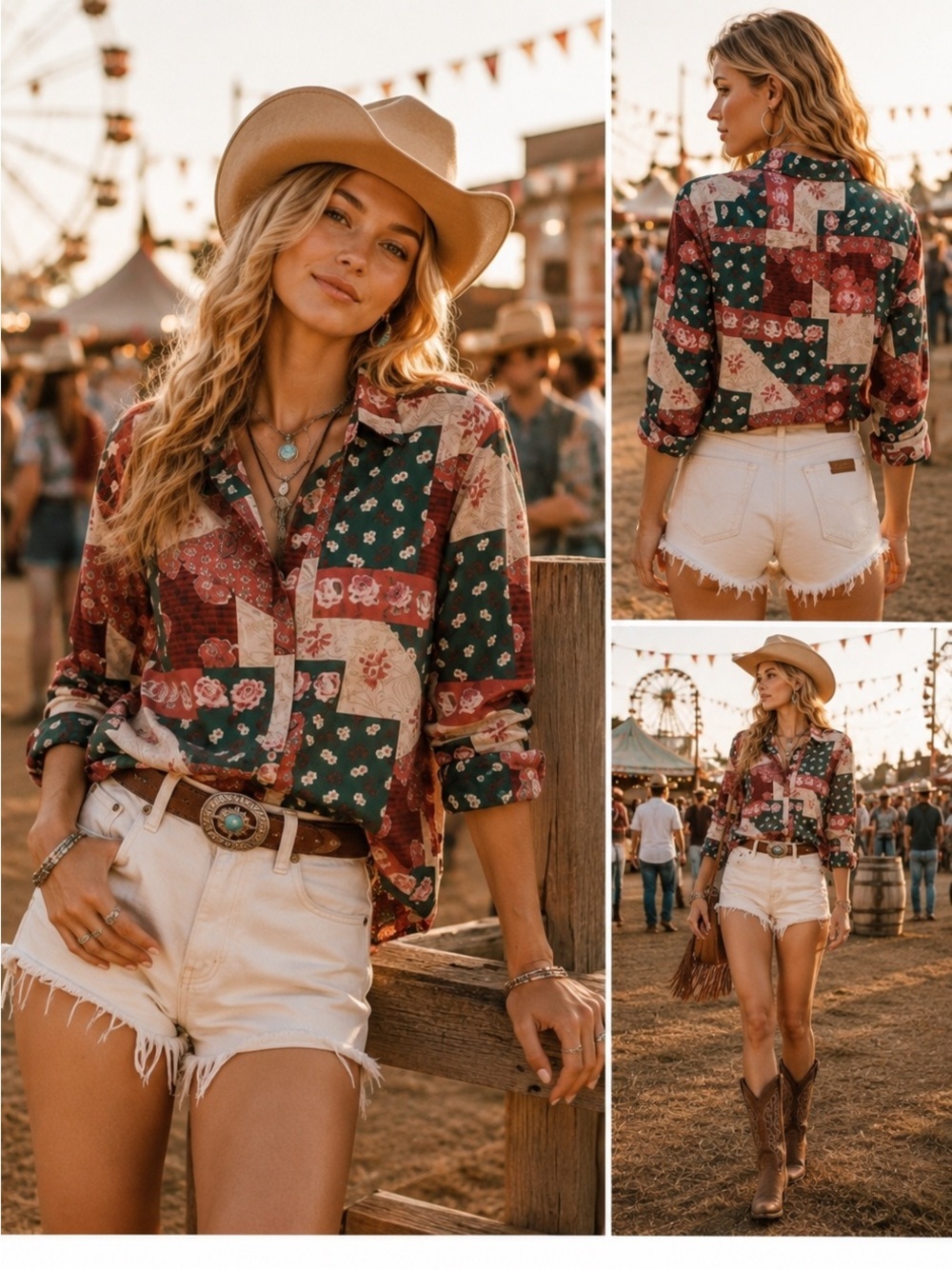 Floral Patchwork Button-Down Shirt US Small UK 36 NWT ONLY